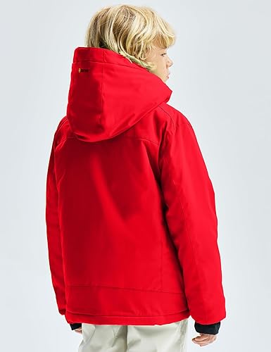 Miniatura 3 de GEMYSE Chaqueta de esquí impermeable con capucha para niño con forro polar resistente al viento chaqueta de invierno