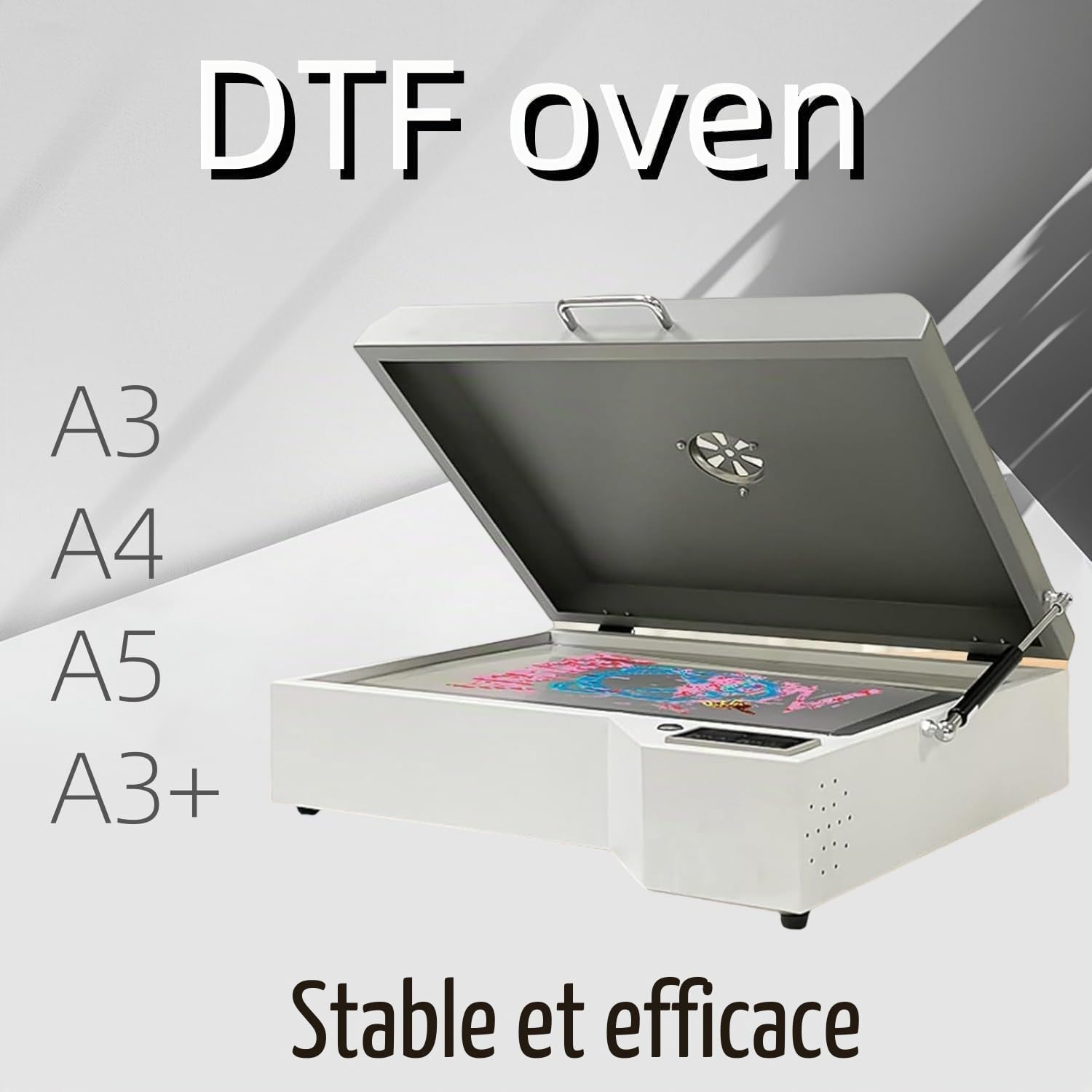 Four DTF,DTF Imprimante Le Four pour Imprimante,Convient Aux Films A3 / A3+ / A4 / A5,1000W Four de Séchage,0-300℃ 0-999S,Couleur Argent