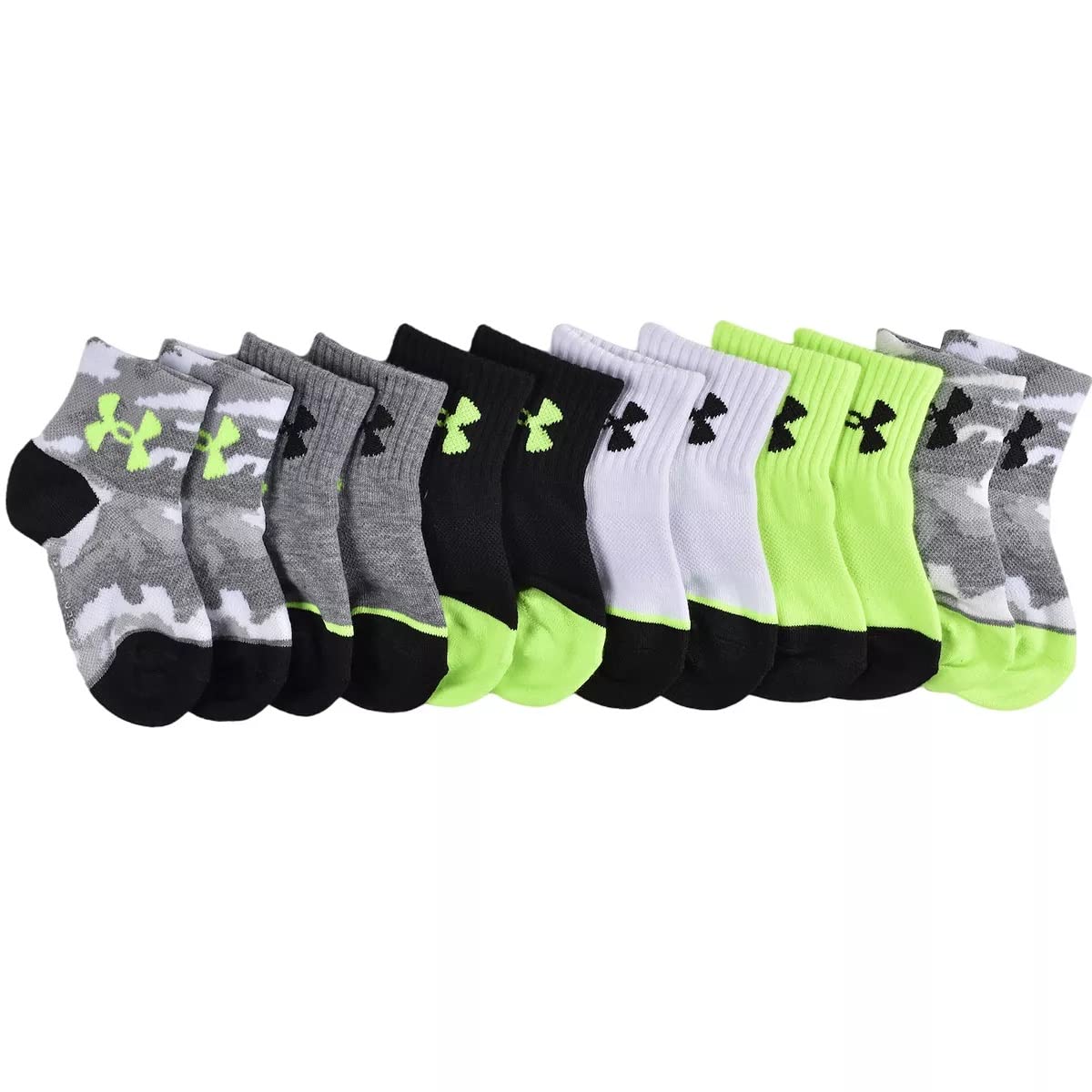 Under ArmourBoys Multi Pack Printed Quarter Sock
