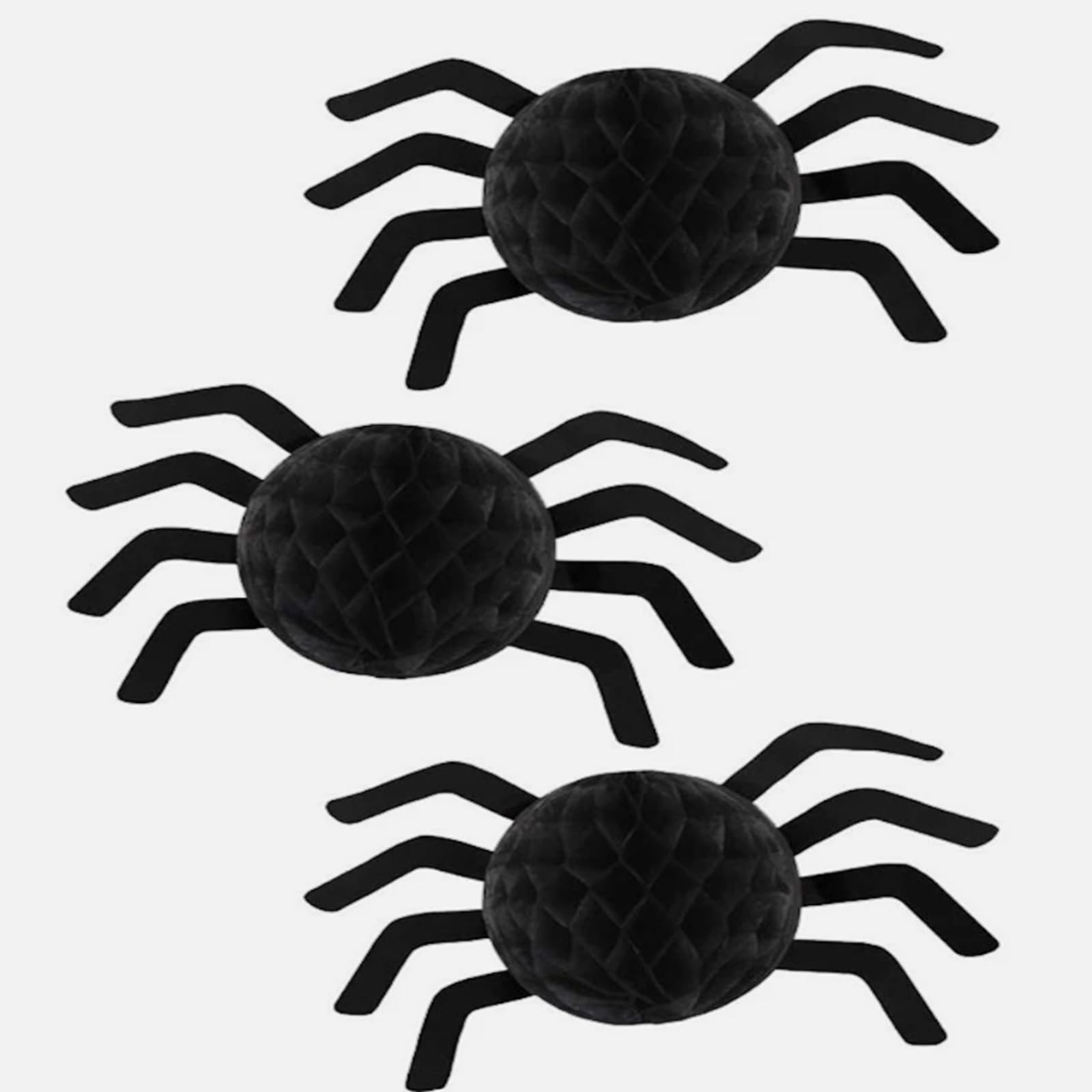 Paulstore Black Halloween Party Honeycomb Paper Spider Hanging Tablescape Table Decoration