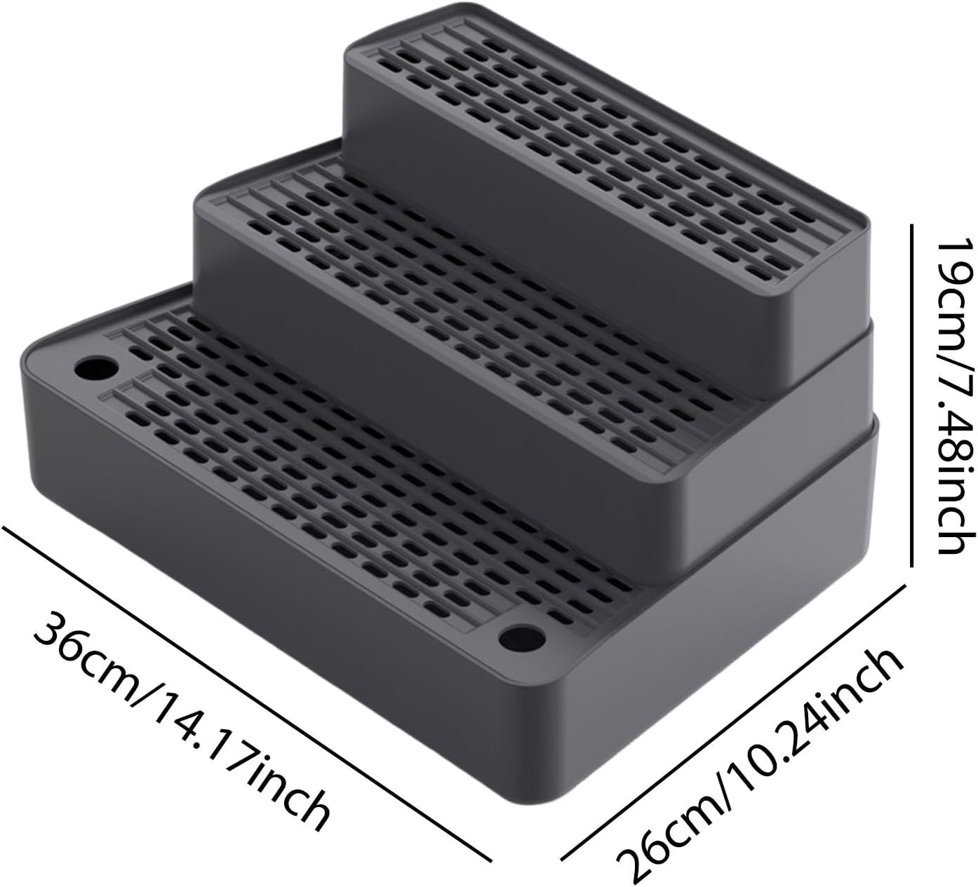 Automatic Cat Ramp 3 Steps Mat Easy to Clean Washable Detachable Cat Litter Stair Footboard Pet Ramp- Dark Gray