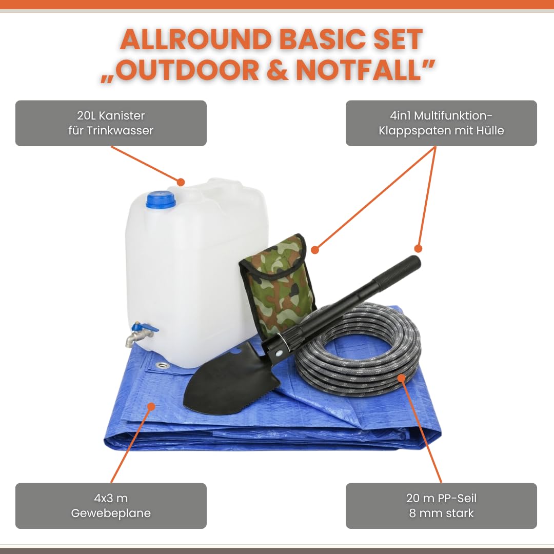 4-TLG. Notfallset Basic mit Wasserkanister 20L BPA-Frei