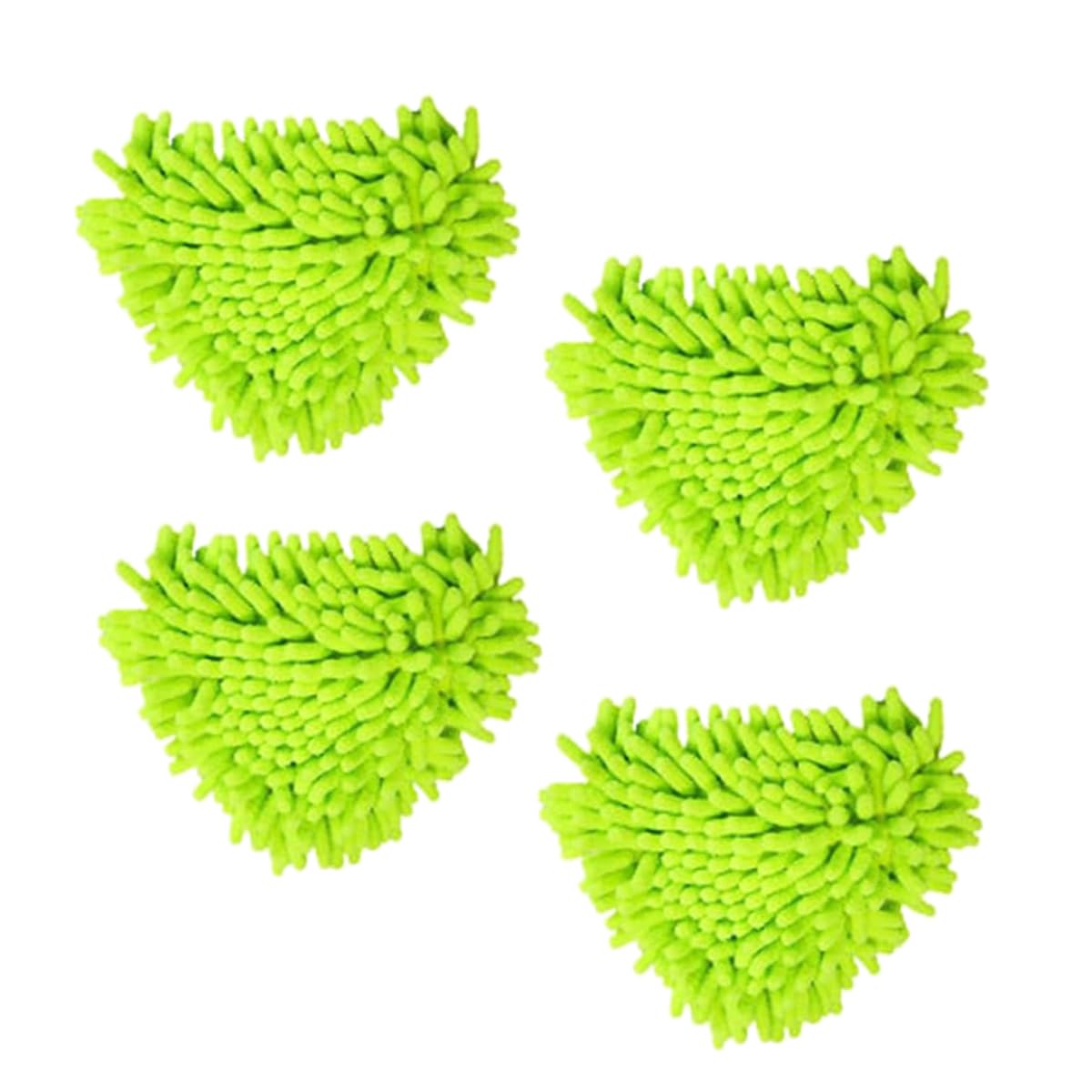 4Pcs Multi-Purpose Triangular Mop Heads, Mini Microfiber Mop Brush Head Replacement for Triangle Spin Mop for Wall Ceiling Floor Cleaning 16x16CM Green