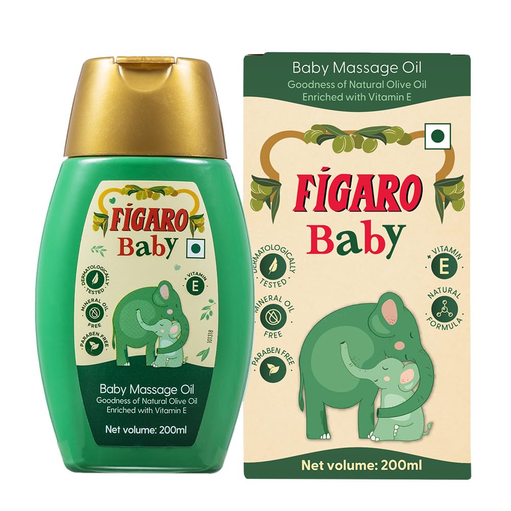Figaro Baby Massage Oil With Goodness Of Natural Olive Oil Enriched With Vitamin E Dermatologically Tested, 200 Ml