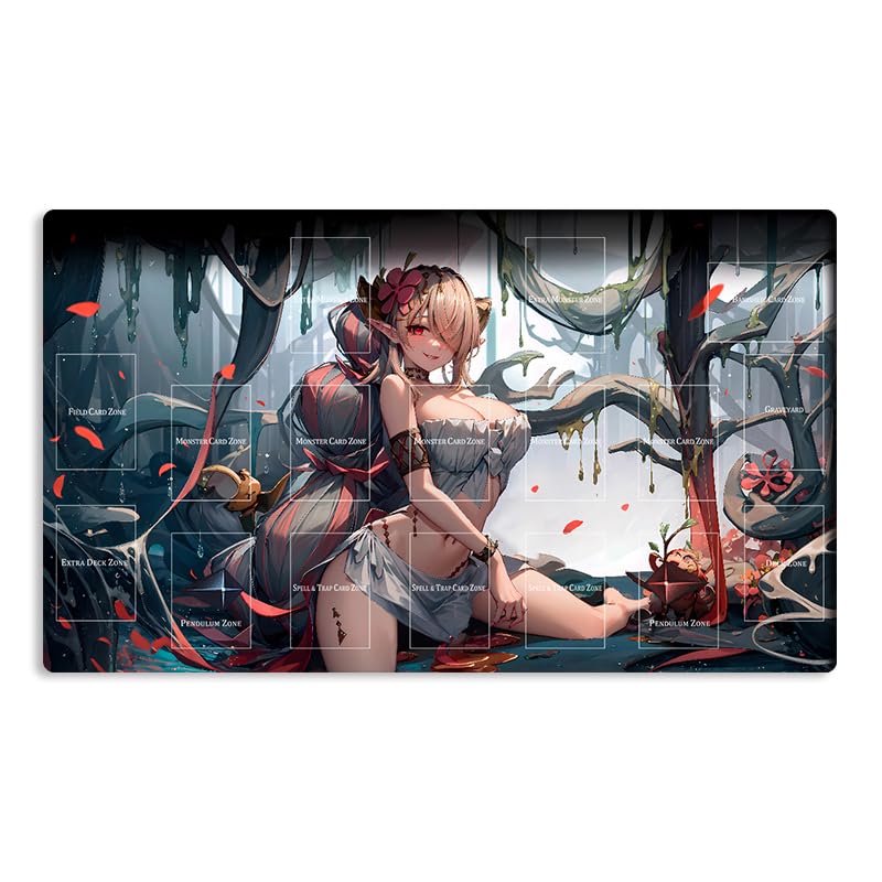New Mlikemat Playmat Traptrix Pinguicula TCG CCG OCG Trading Card Game Mat with Zones + Free Bag (ZD039-158-A)