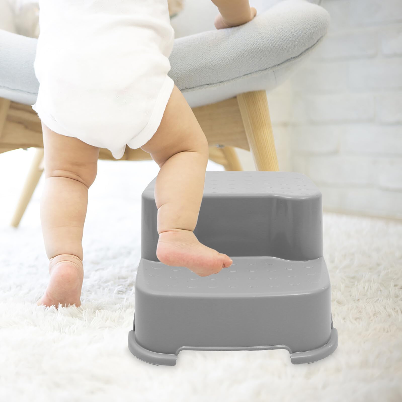 CLISPEED Taburete de Entrenamiento para Niños Pequeños Antideslizante de PP y TPE Forma Redonda para Baño y Protección Segura del Ñiño Color Aleatorio