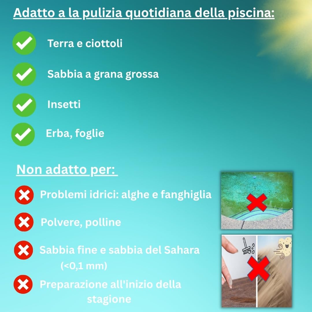 Poolwonder Cleverix - Aspirapolvere a batteria per piscina, super pratico, prodotto in Austria, con asta di avviamento da 2 m