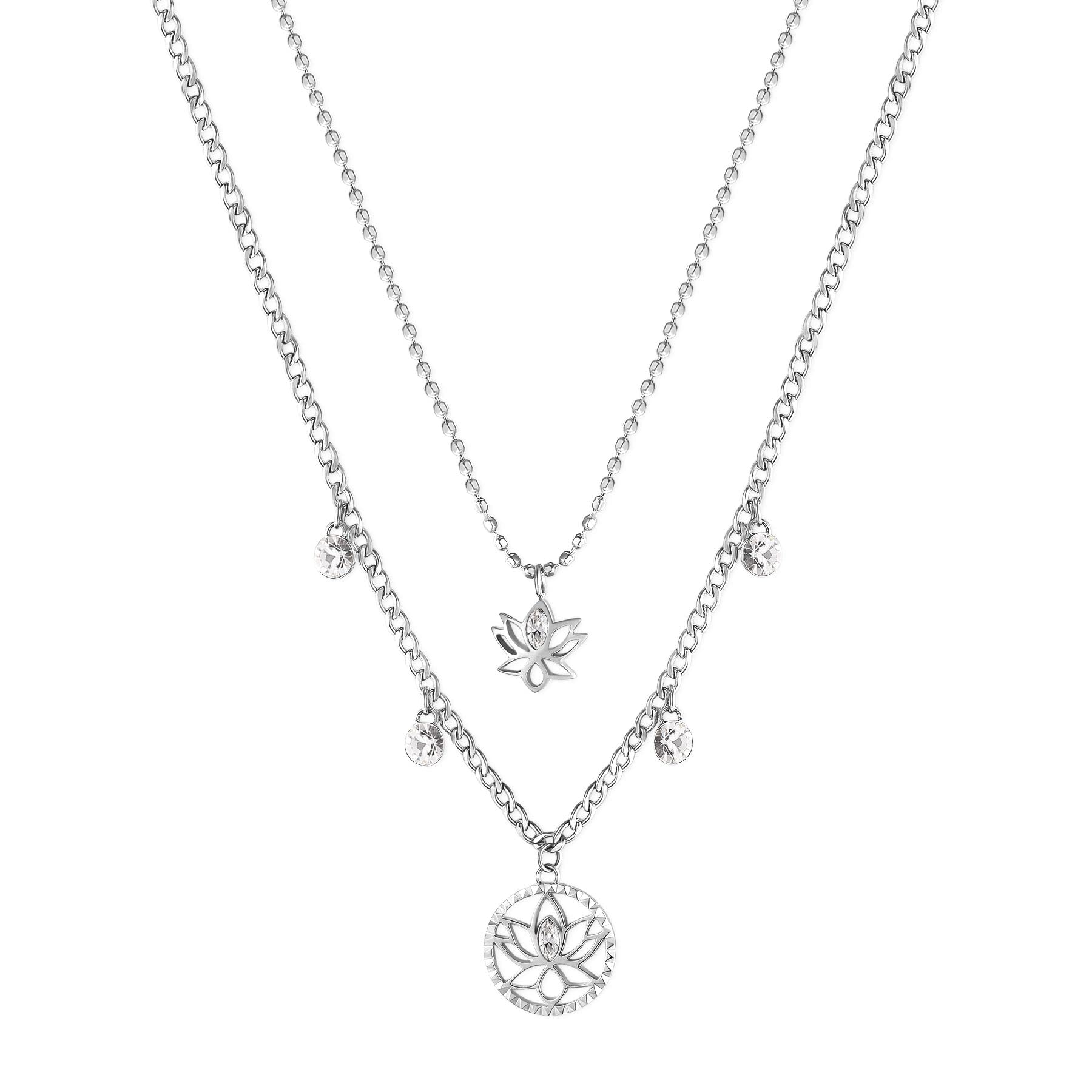 Brosway Collana Donna, Collana in Acciaio e Cristalli | Collezione Chakra - BHKN064