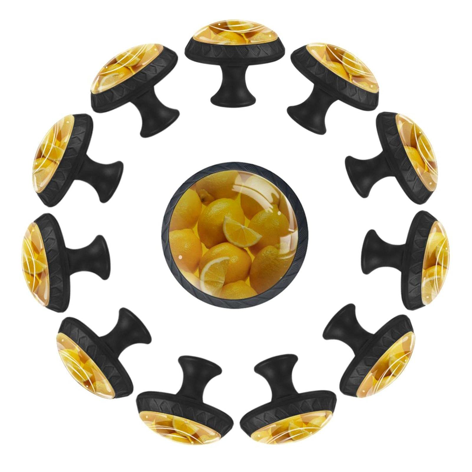 Boutons de tiroir citrons jaunes 35mm lot de 12 poignées