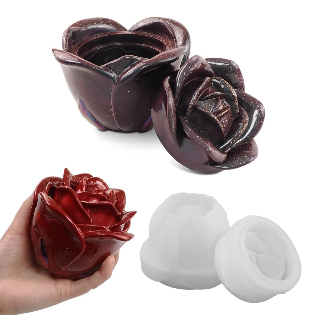 Amazon.co.jp: DIYSクリスタルエポキシ樹脂型バラの花のジュエリー
