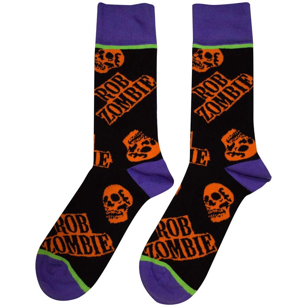 Rock Off officially licensed products Rob Zombie Orange Skulls Ankle Socks One Size
