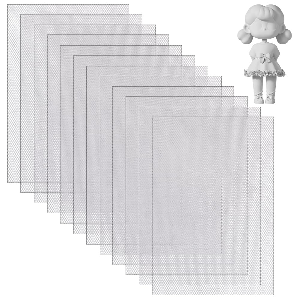 OLYCRAFT 12 fogli di rete metallica in alluminio da 30 x 21,3 cm, per scolpire argilla, artigianato, metallo, finestra, finestra, piccolo foro, foglio in alluminio per arti artigianali, progetti fai