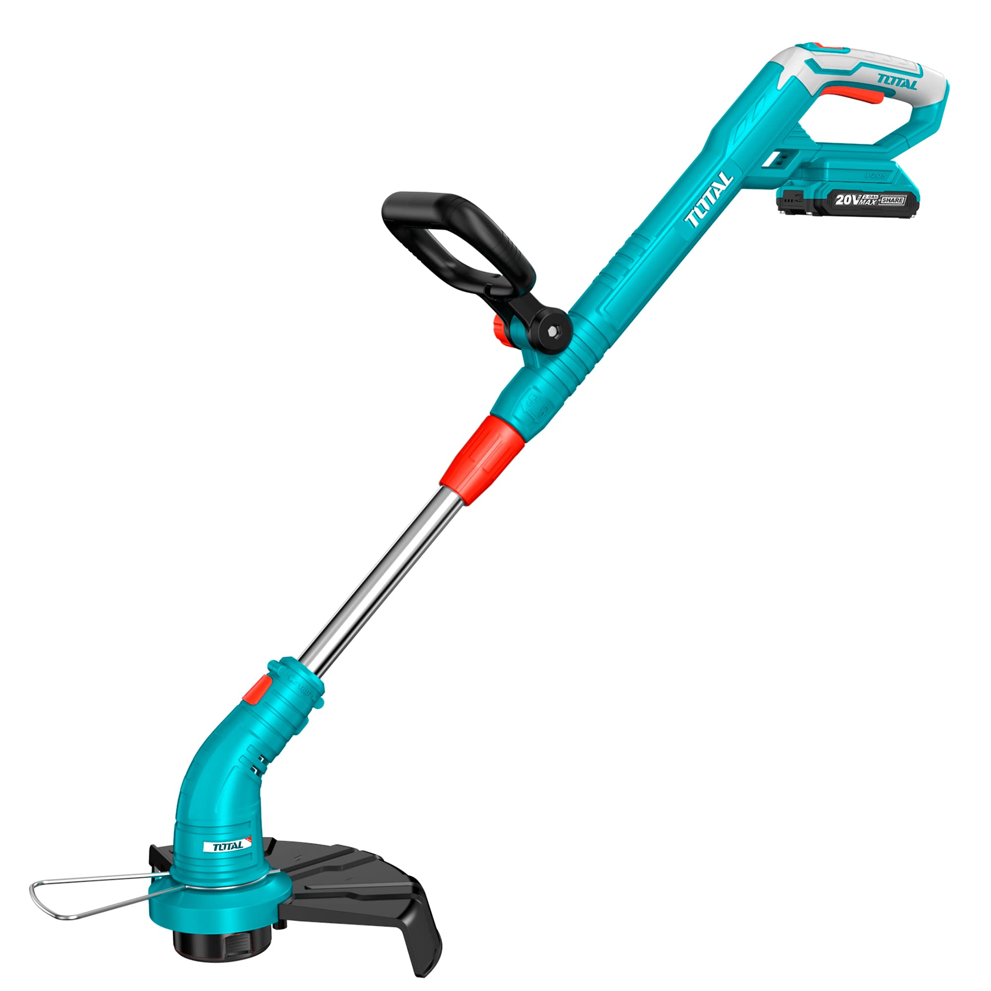 TOTAL - Cortabordes Eléctrico - A Batería P20S de 20 V - Máquina de Podar Portátil Especial para Jardín - Diámetro de Corte de 300 mm - Mango Ajustable hasta 180º