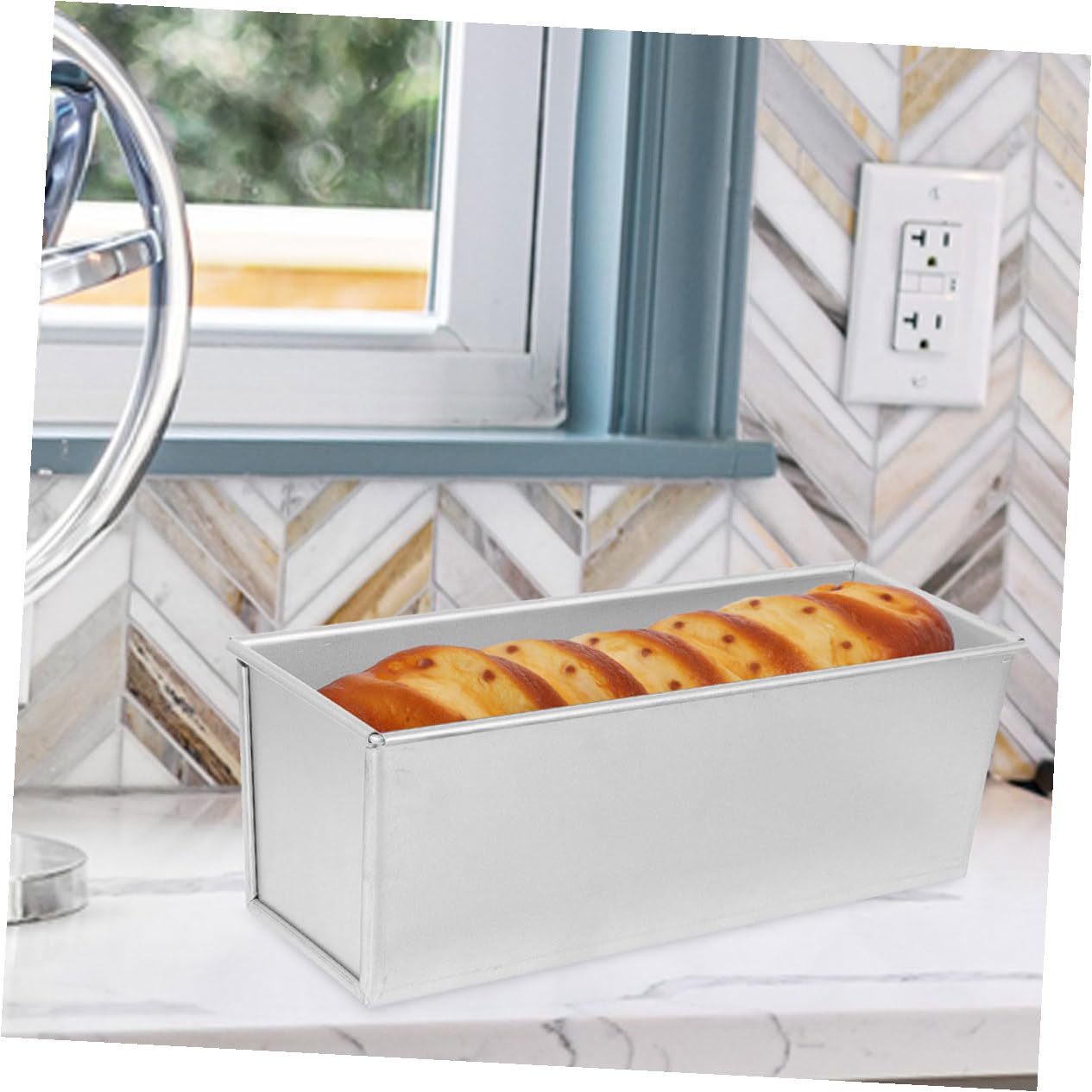 Toyvian Loaf Tin mit Abdeckung Brotbackform mit Glattem Rand für Toast Sandwich Backen Antihaftbeschichtetes Kastenform Backtopf für Zuhause und Geschenke