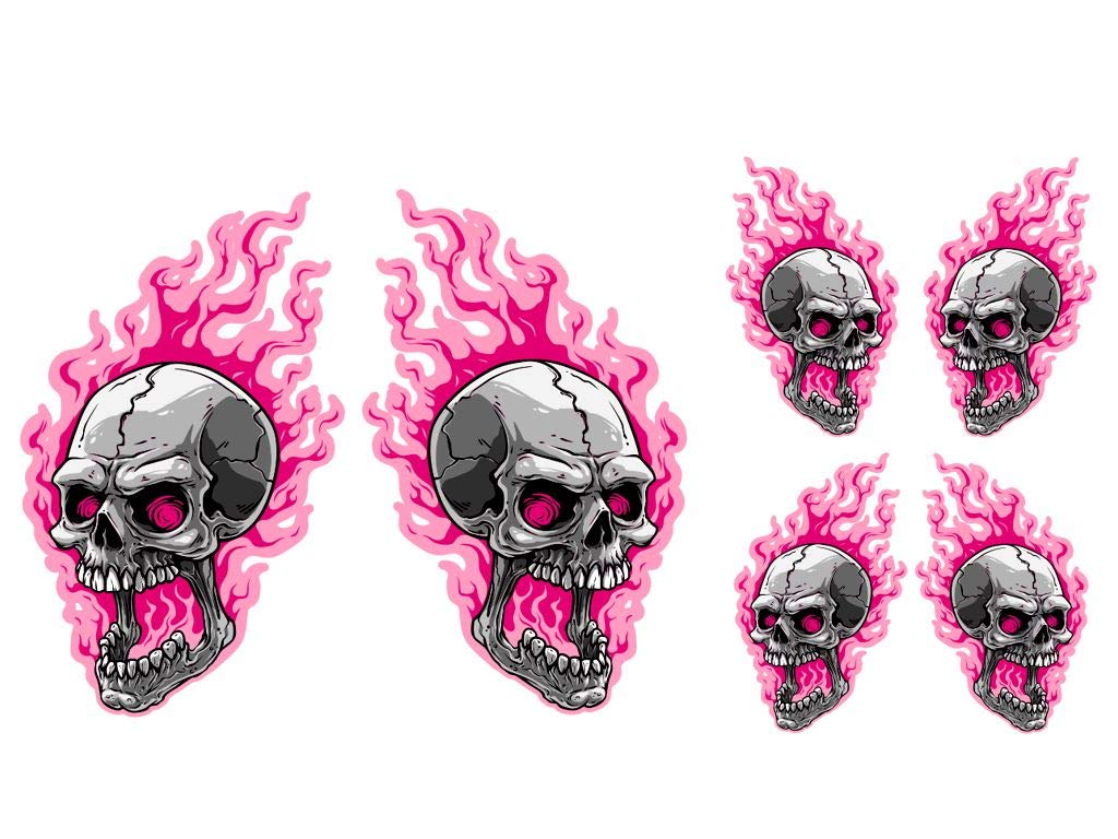 Pink Flaming Skull Wallpaper
