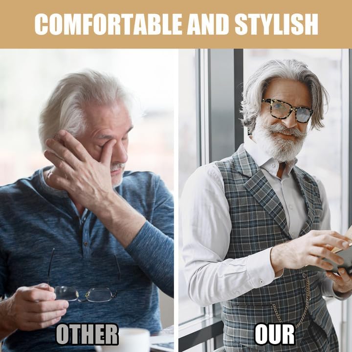 Miniatura 5 de XISHUYANYU Lentes de lectura para computadora, lentes de bloqueo de luz azul retro con bisagras de resorte para mujeres y hombres, antifatiga ocular