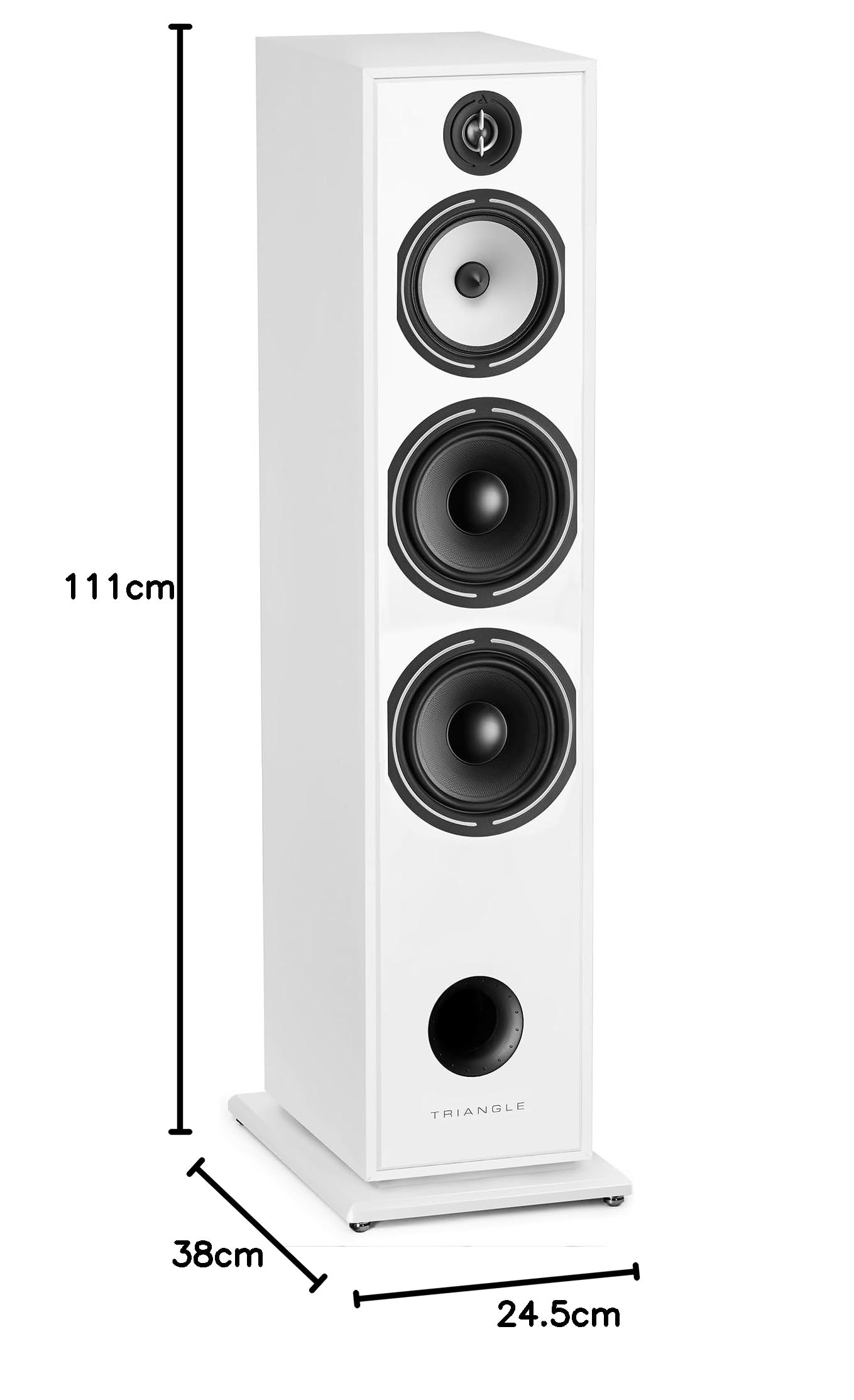 TRIANGLE - Głośnik kolumnowy Hi-Fi BOREA BR10 - Dopuszczalna moc 200W - Wyjście 92 dB/W/m - Głośniki 21 cm - Wszechstronna muzyka i kino domowe - 245 x 1110 x 380 mm - Biały (sztuka)