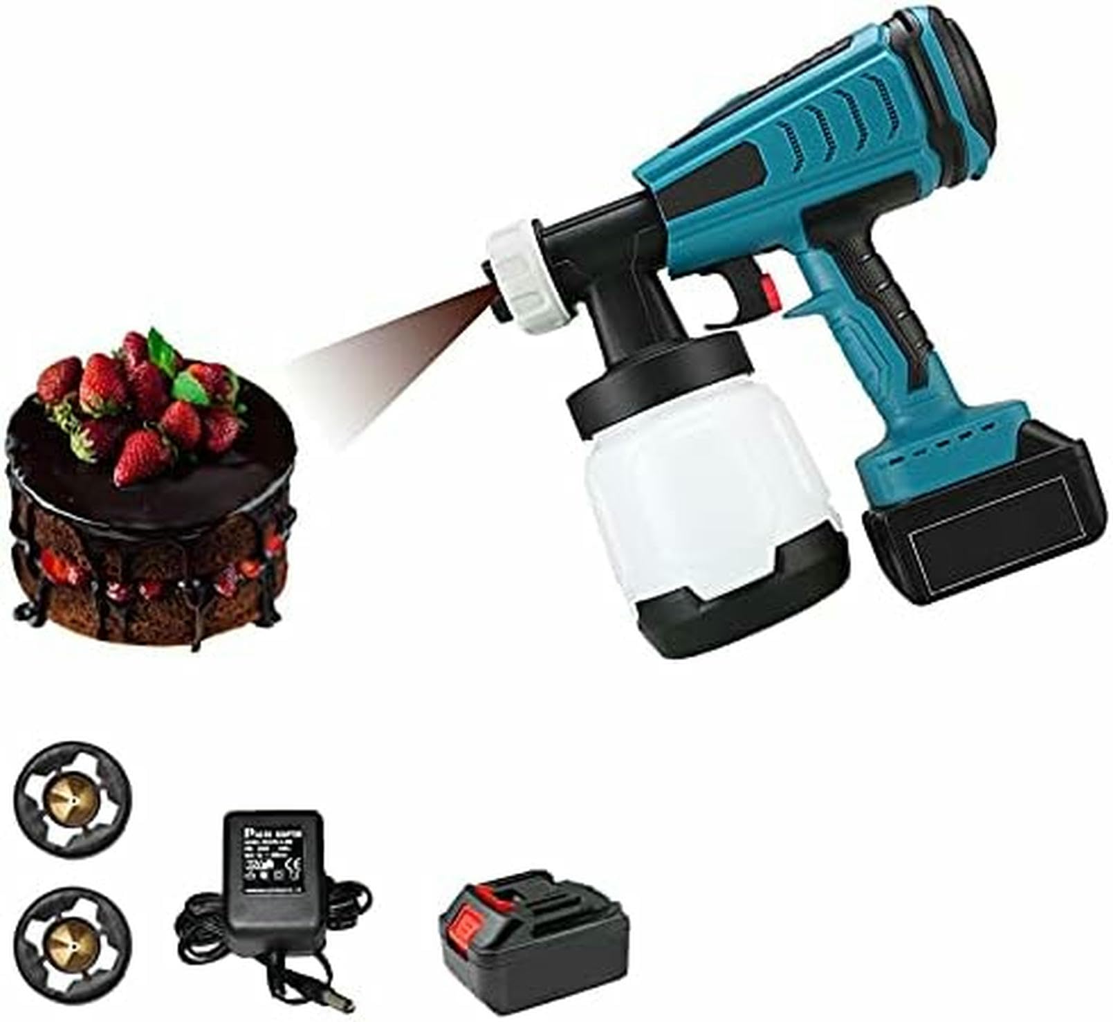 Pistolet pulvérisateur chocolat rechargeable à débit réglable pour mousse