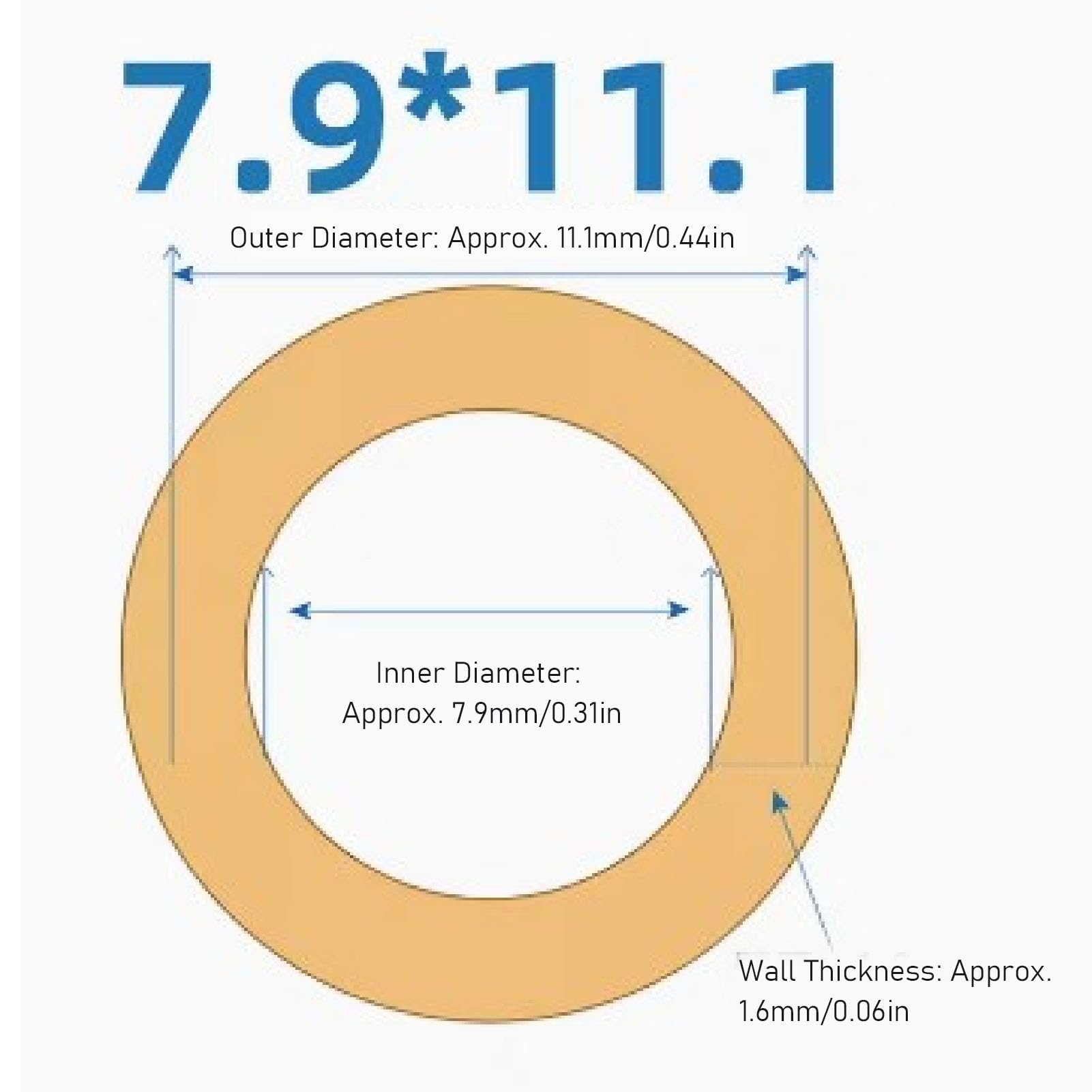 1M Bomba Peristáltica Tubo BPT Tubo de Bomba Peristáltica, Manguera de Goma, de Goma 7.9 Mm ID X 11.1 Mm para Cosméticos Biológicos