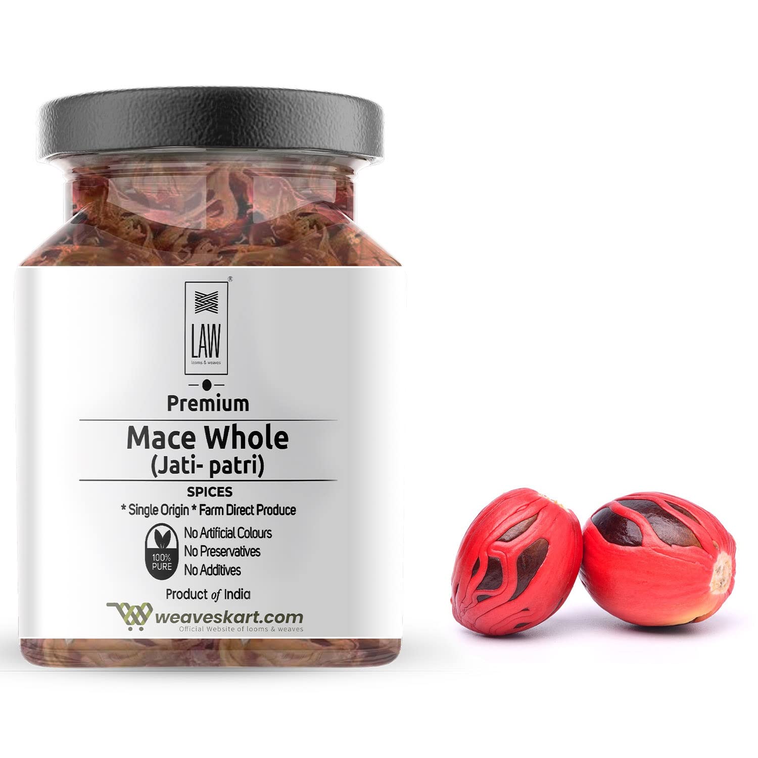 looms & weaves - Premium Single Origin Mace Whole (Jati- patri) - 50 gm (in Glass JAR) (B08L6LHYJ8) Amazon Price History, Amazon Price Tracker