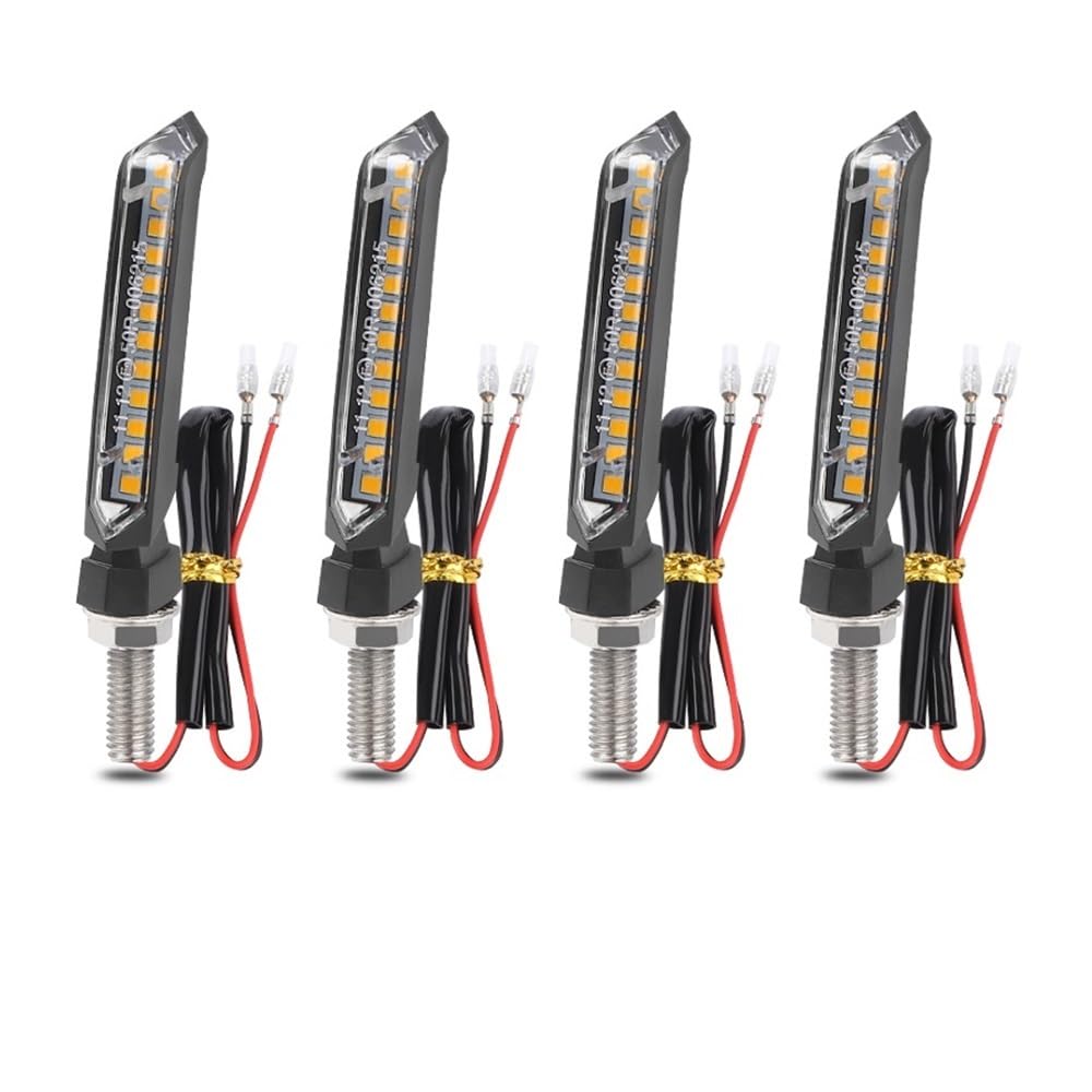 Luce Di Direzione A LED Per Moto Da 8 Mm, Universale 12 V, Segnalazione Lampada Posteriore Accessorio Stop Luci Freno(4PCS)