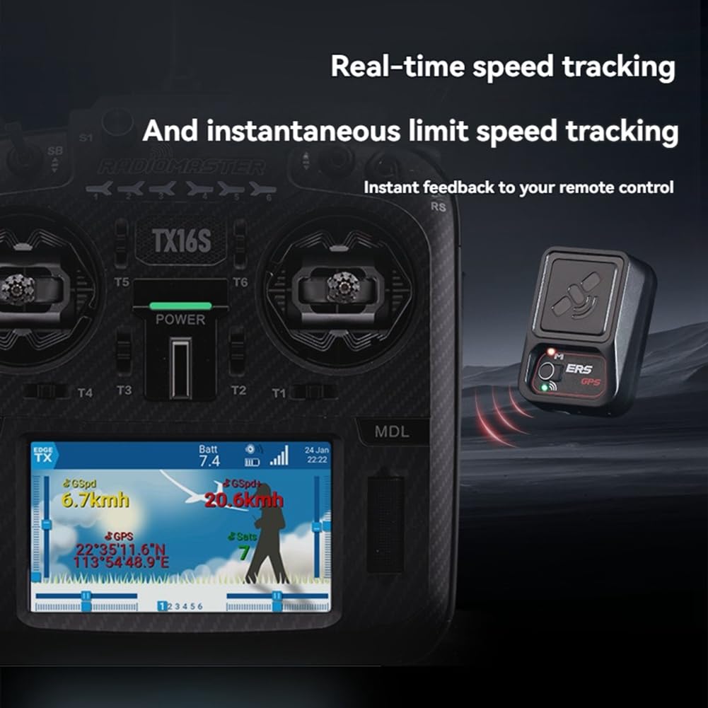 ERS-GPS Modulo GPS Ad Alta Precisione Tracciamento in Tempo Reale Compatibile con Il Ricevitore PWM ExpressLRS per Droni FPV, Auto e Barche