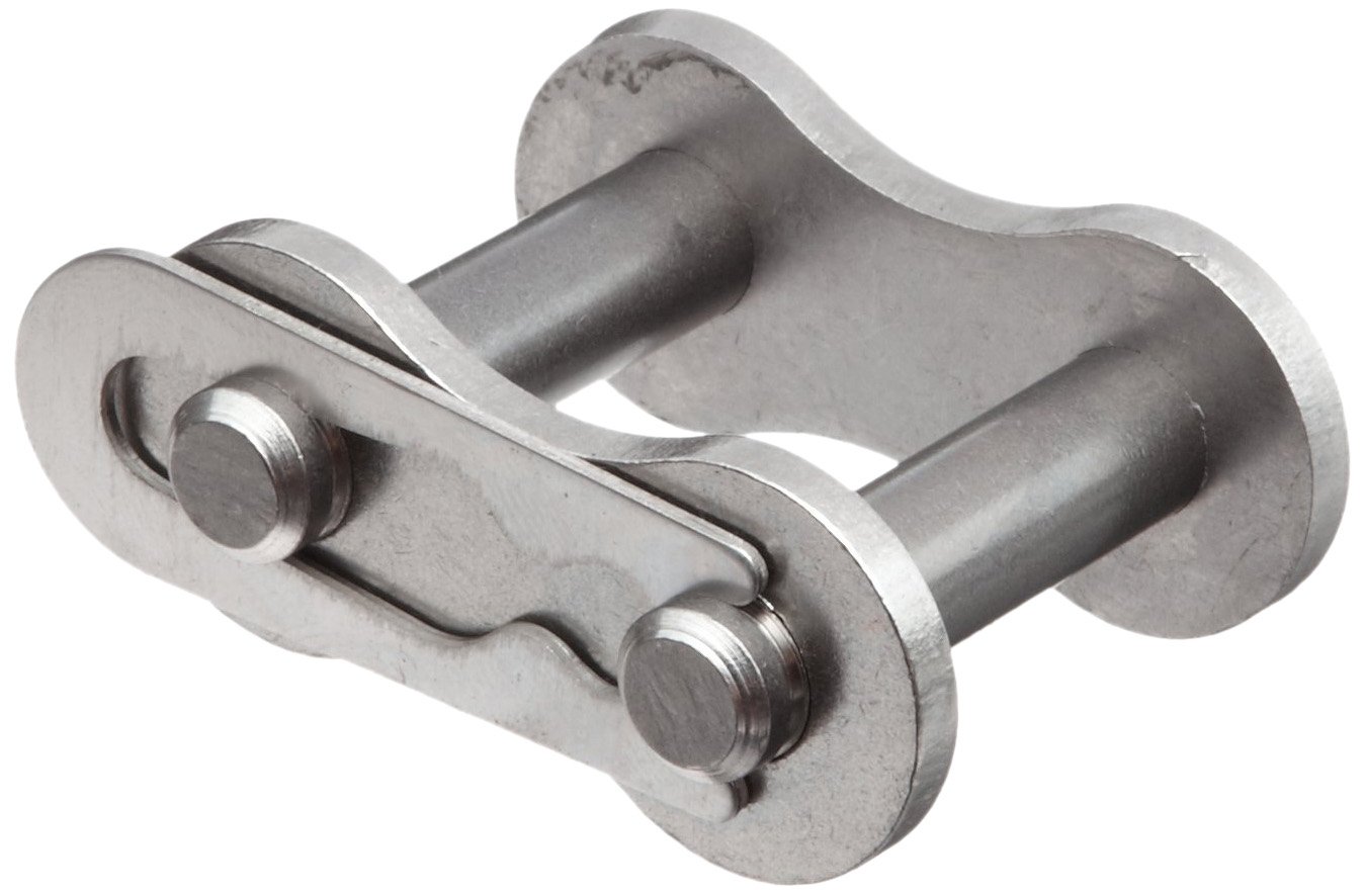 HKKSBS10BSCL1 ISO 05B Single Strand British Standard Spring Connecting Link, Riveted, Stainless Steel, 5/8" Pitch, 0.400" Roller Diameter, 0.380" Roller Width (Pack of 5 links)
