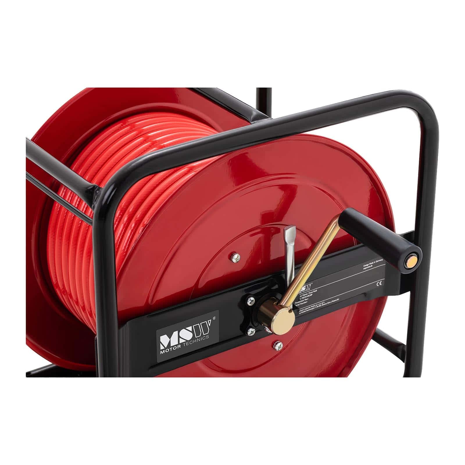 MSW Enrollador De Manguera Carrete Para Aire Comprimido MSW-HR30P (Base giratoria 360 °, Bastidor robusto, 30 m, 20 bar)