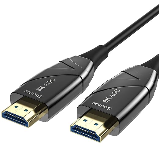 8K Fiber HDMI Cable 32ft, BIFALE (CL3 Rated) HDMI 2.1 Fiber Optic Cable Support 8K@60Hz, 4K@120Hz, 48Gbps, eARC Compatible with Apple TV, Nintendo Switch, Roku, QLED 8K Q900 TV