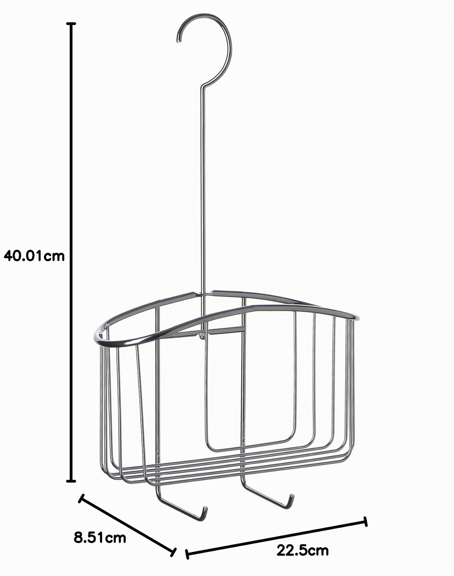 TATAY Porta Sapone per Doccia Appendino Doccia 100% Inossidabile | Resiste Umidità e Corrosione | Installazione Facile Senza Fori | Design Moderno | Pulizia Facile | 22,5 x 8,5 x 40 cm – Metallo