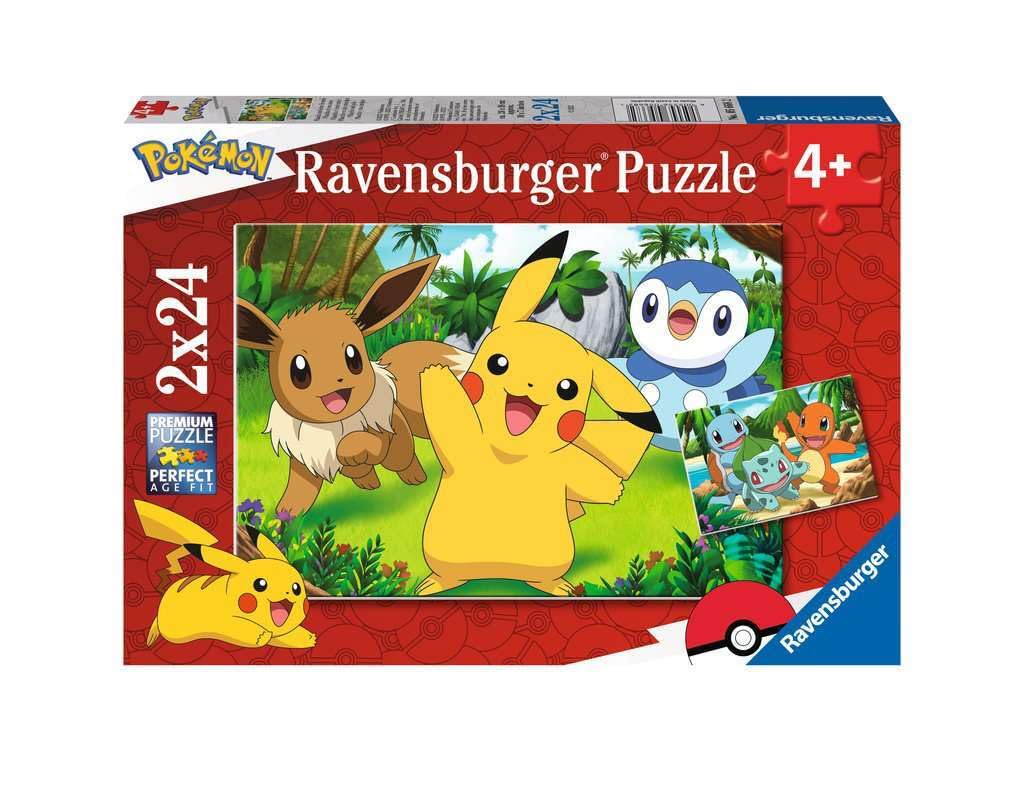 Ravensburger Children's Puzzle 05668 - Pikachu and His Friends - 2 x 24 Pieces Pokémon Puzzle for Children from 4 Years
