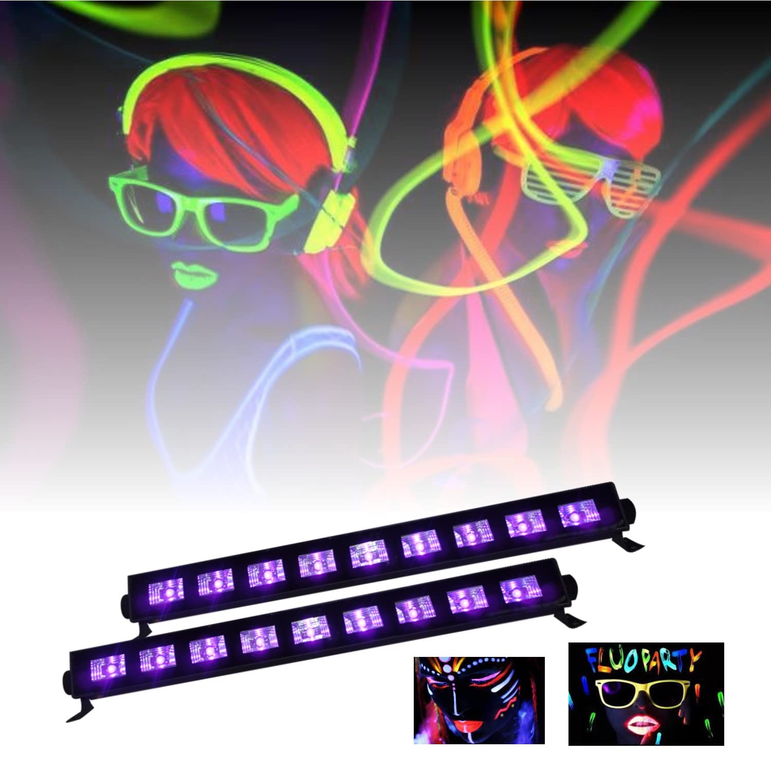 Ibiza light - Led-uvbar pack de 2 a prix fou !!! jeu de lumiere fluo pa dj led sound