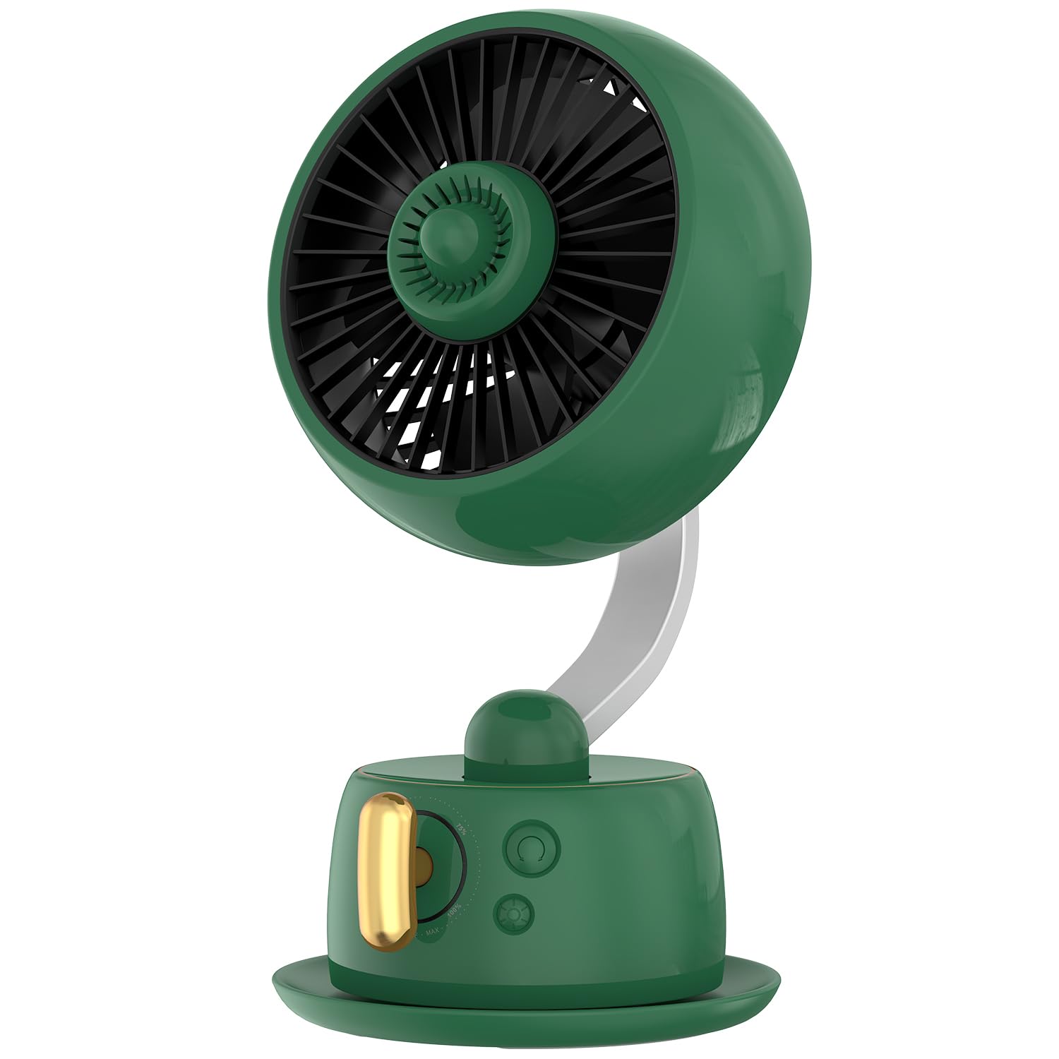 Ventilatore magnetico da scrivania per aromaterapia, batteria da 10 ore, oscillazione automatica a 120° e silenzioso 27 dB, ricaricabile USB-C, ventilatore da ufficio con luce notturna, compatto, per