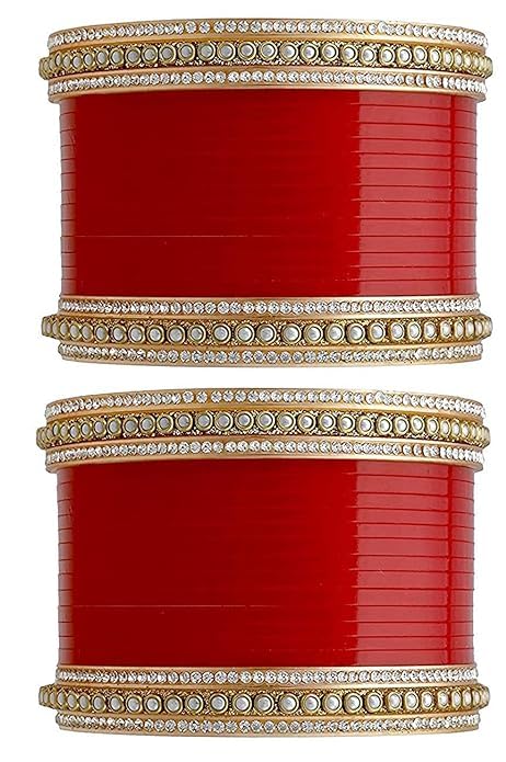 Anwar Bridal Punjabi Chura Wedding Red/Golden Chuda Set for Marriage for Girls and Women, Latest small Chooda Gives you Royal look. (2/10) (B0BN4PJFGH) Amazon Price History, Amazon Price Tracker