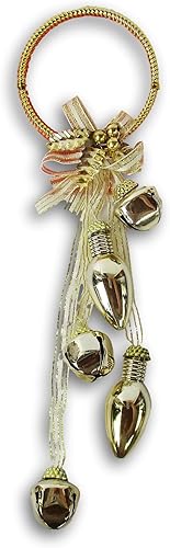 Miniatura 8 de Percha de puerta de Navidad con cascabeles y bombillas - 11 pulgadas (rojo)