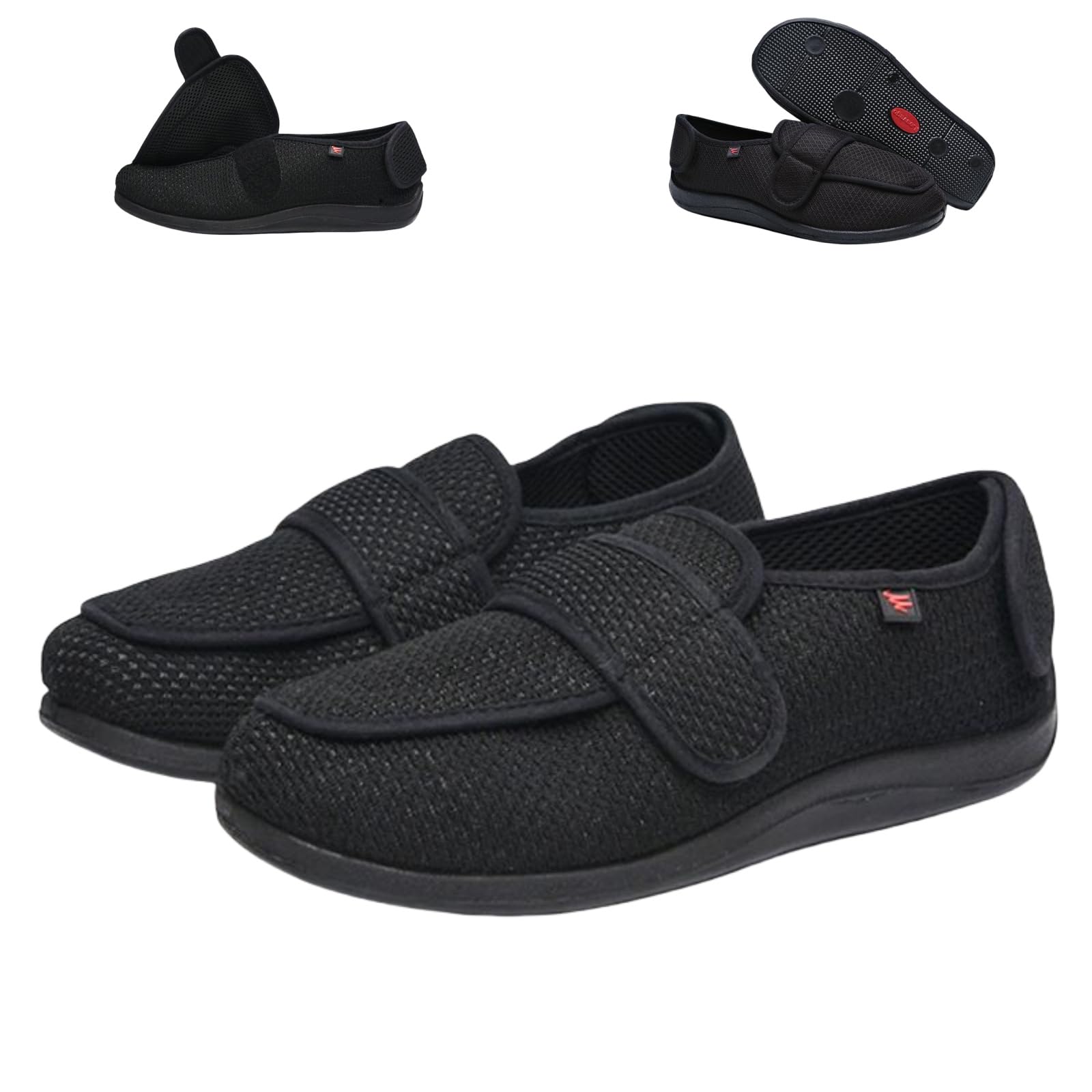 KUMUROET - Zapatos unisex ajustables y anchos para edema de pie, para diabéticos, zapatillas de casa anchas, pies anchos, empeine alto, cómodos para caminar, adecuados para hallux valgus, hipertrofia del pie y artritis.