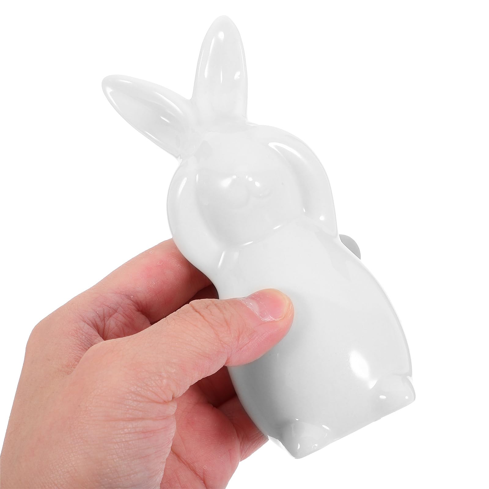 Healvian Statuetta Coniglietto in Ceramica Bianco Stile Nordico Decorazione Pasqua per Arredamento Casa e Centrotavola Living Space Decorativo