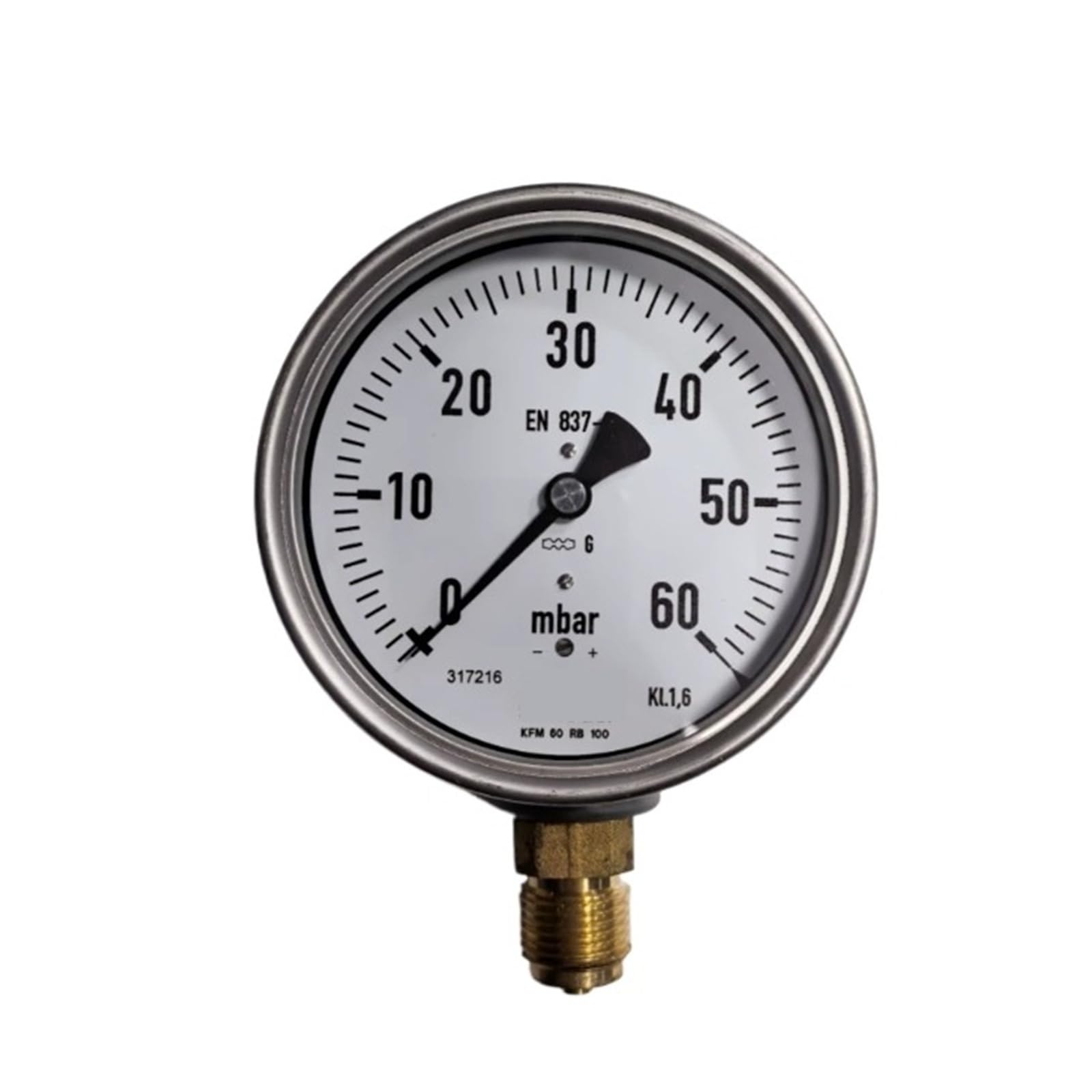 Manómetro KFM60RB100 G1/2 | Compatible con sistemas de aire/agua/aceite, lectura de presión precisa