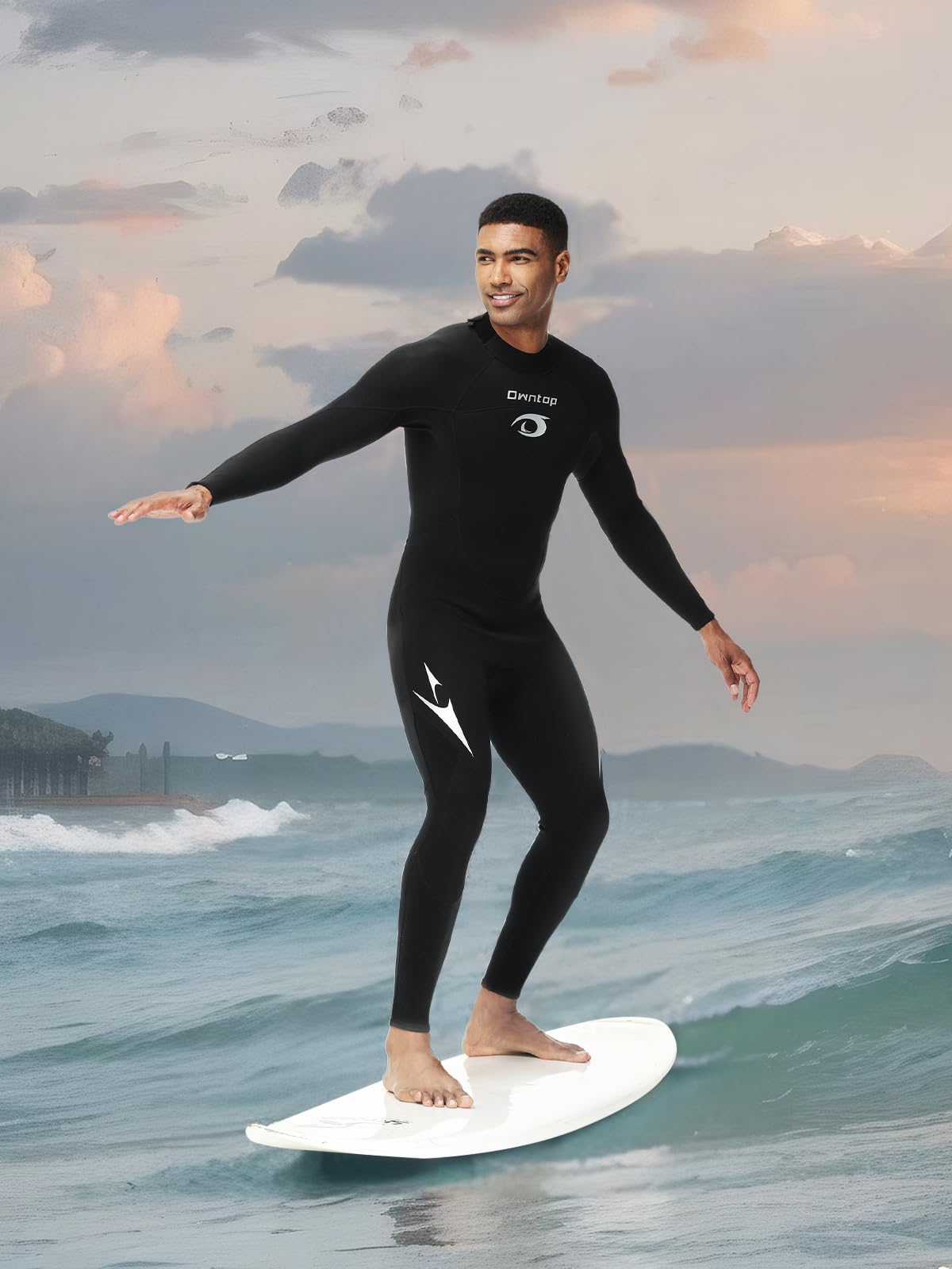 Owntop Herren Damen Ganzkörper 3/2mm Neoprenanzug, Ultra-Stretch Langarm Winter Neoprenanzug, Rückenreißverschluss Erwachsene Neopren Surf- und Tauchanzug