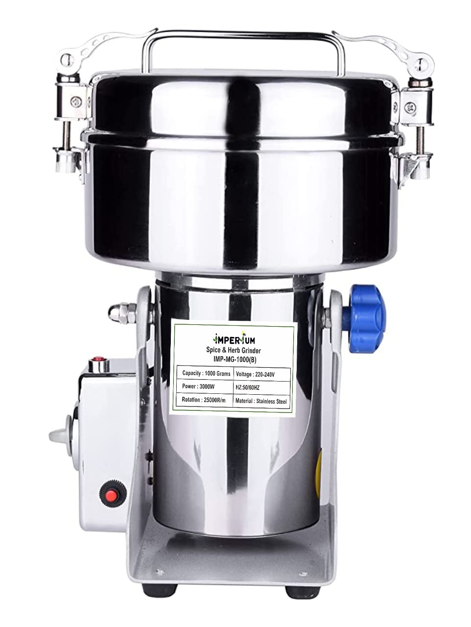 IMPERIUM® Spice Mastery: 1000g 3000W Stainless Steel Masala Grinder Machine - High-Power Dry Spice Mixer with 1-Year Warranty (IMP-MG-1000)-image-39