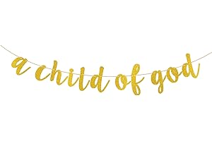 Gold Glitter 'A Child of God' Banner - Communion Party Sign for...
