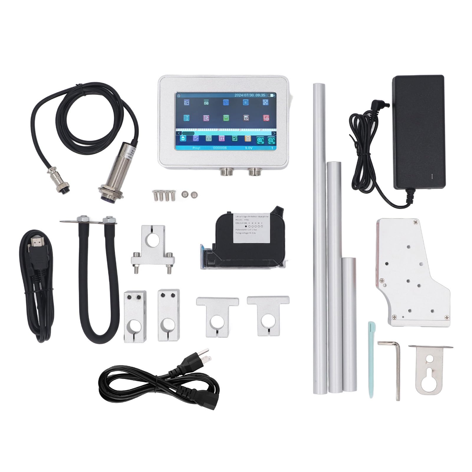 12.7mm Online Inkjet Printer with High Definition Touch Screen, Versatile Printing Content, Wide Material Compatibility, High Speed, User Friendly for Production Line (US Plug