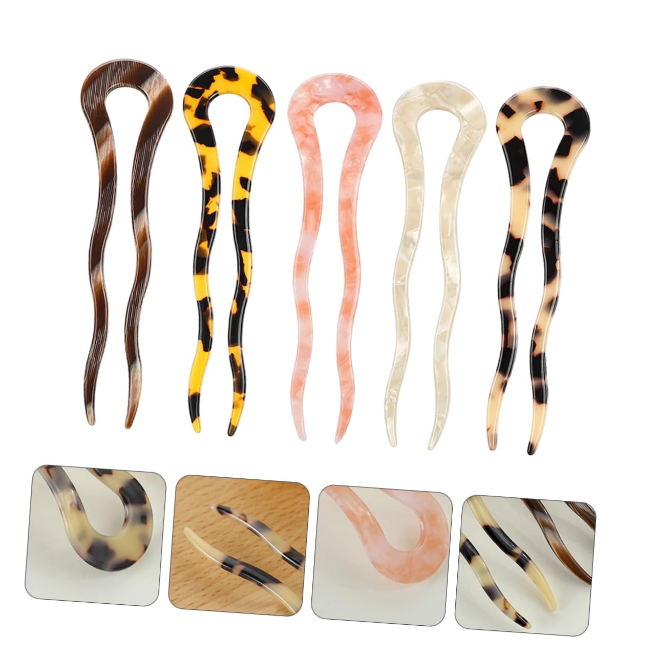 Beavorty 15stücke Vintage Haarspangen Damen U-förmige Haarnadeln Aus Acetat Elegante Haaraccessoires Für Wellenfrisuren Für Partys Feste Und Alltag