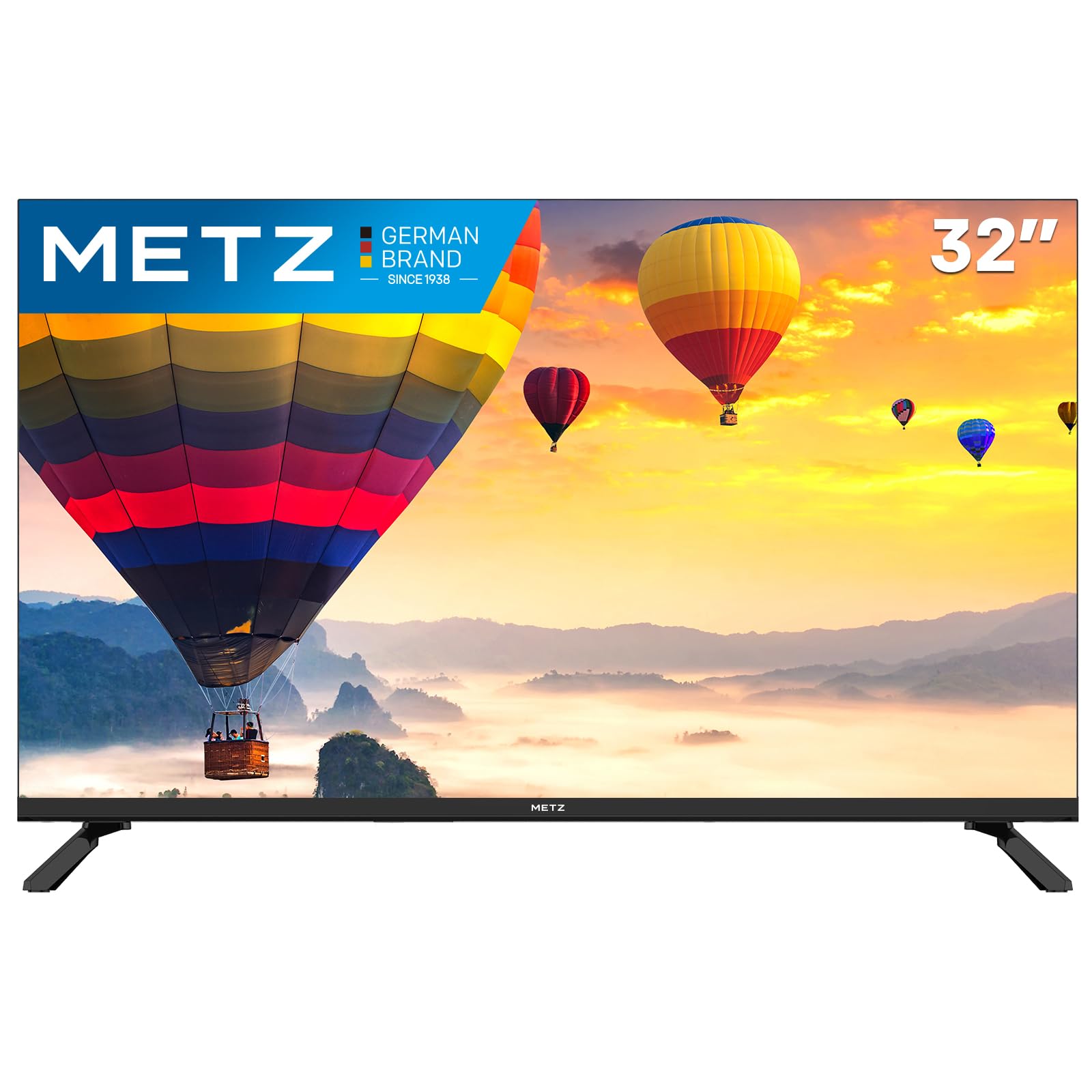 Metz MTE2000Z TV, 32 Pollici, HD, Televisore, 1366x768, Dolby Digital, Direct LED, Borderless Design, HDMI, USB, DVB-T/T2, DVB-C, DVB-S/S2 CI+