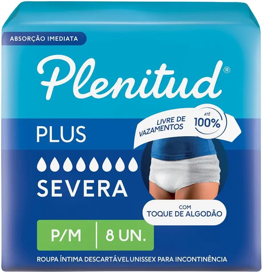 Plenitud Roupa Íntima Proctect Plus, 8 Unidades - P/M, Azul