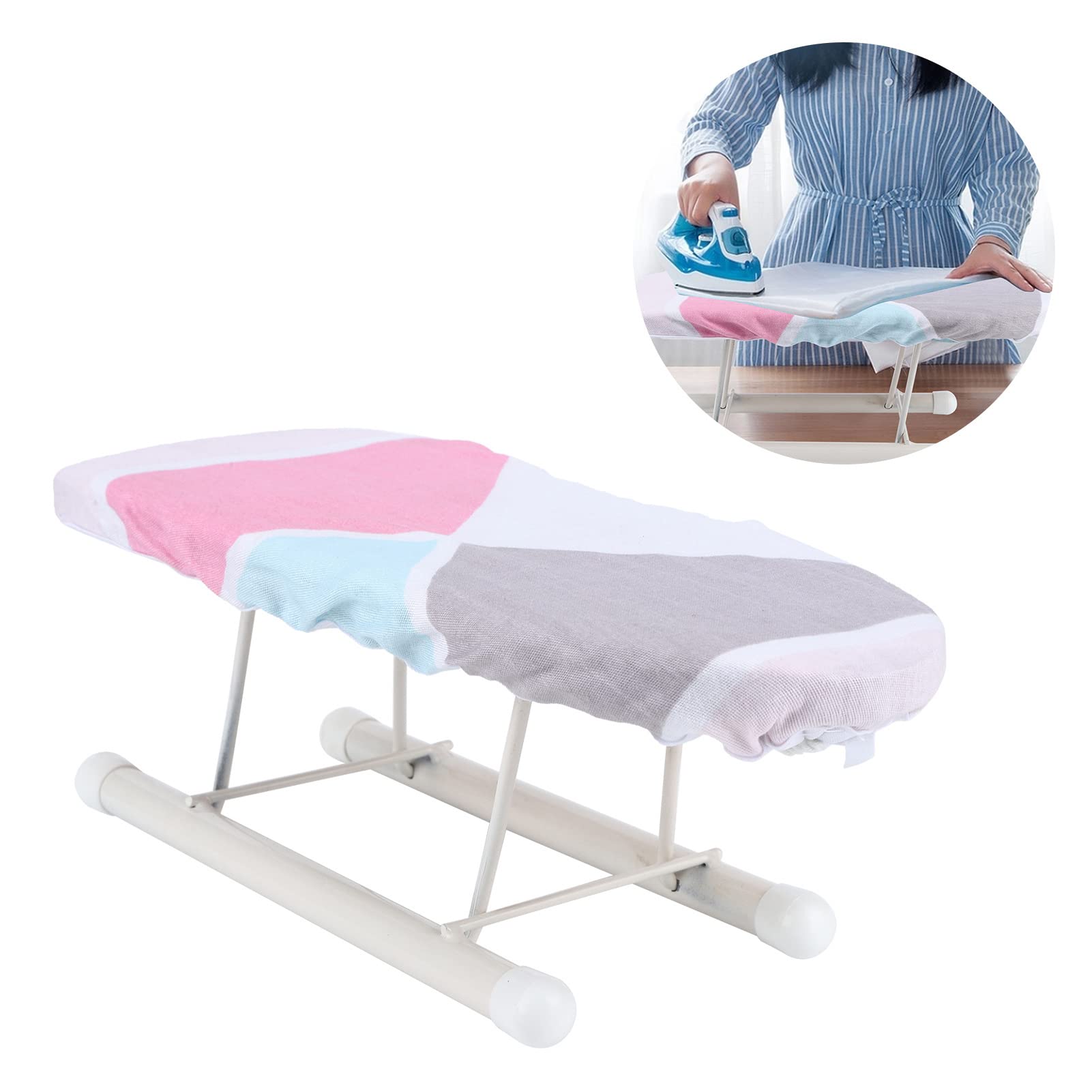 Tabletop Ironing Board, Lightweight Portable Mini Ironing Board, 10,2in Small Countertop Ironing Board with Folding Legs, Height Adjustable, for Home Laundry Room, Dorm Use, Home Sewing