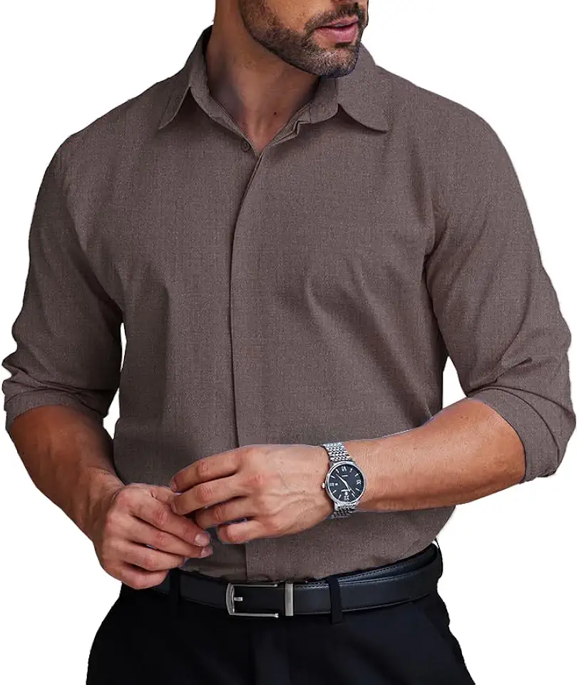 COOFANDY Wrinkle Regular Stretch Business