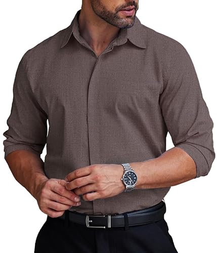 COOFANDY Men's Dress Shirts Soft Stretchy Formal Stylish Shirt Normal