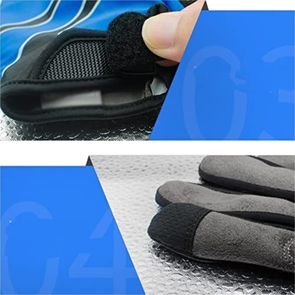Guanti da Ciclismo Guanti da Bicicletta Guanti da Ciclismo A Dita Lunghe Guanti Sportivi da Esterno Elasticizzati per Touch Screen da Uomo Guanti da Bici (Blue : Blue, Size : XX-Large)
