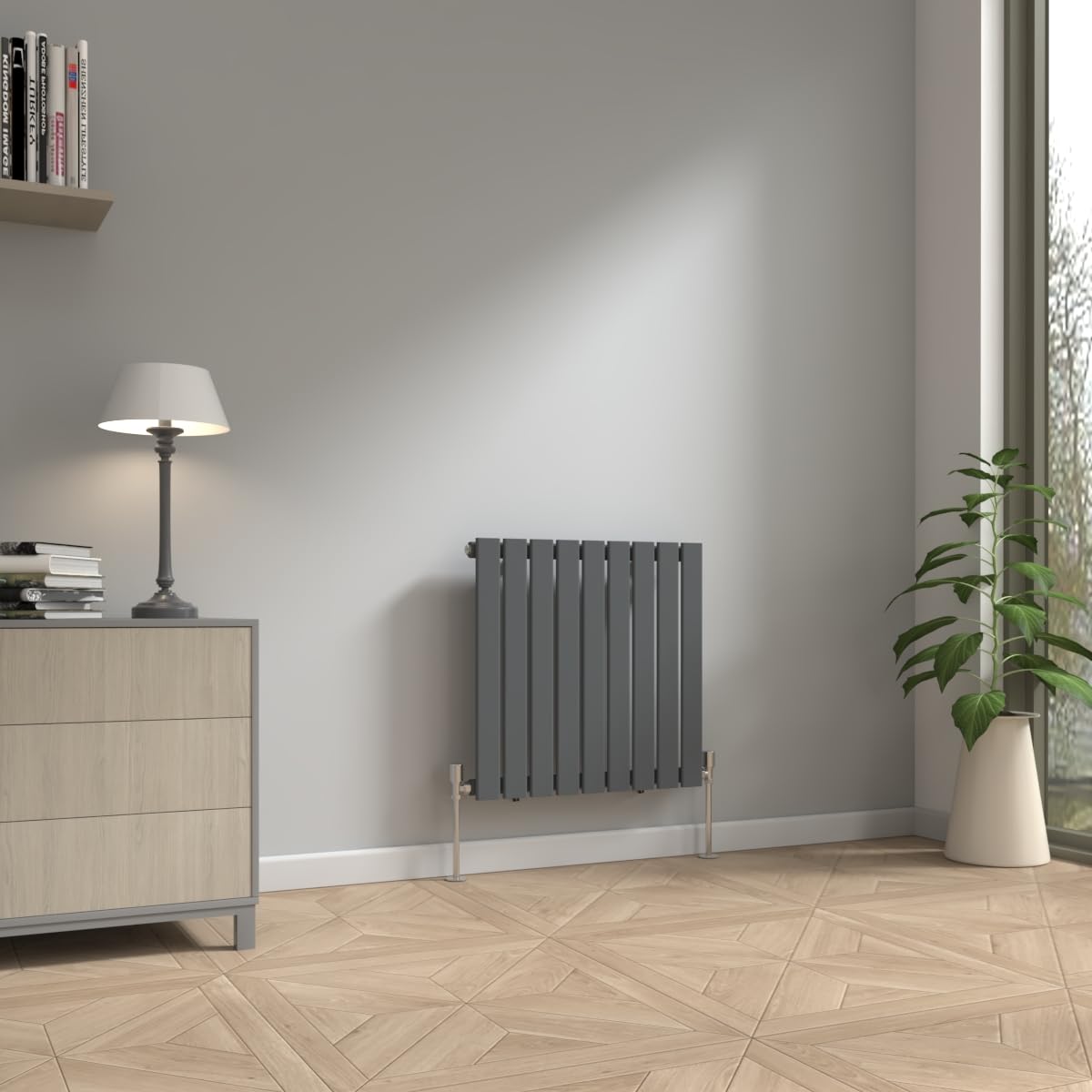 Nrg 600X612mm Horizontal Flat Panel Designer Radiator Single Column